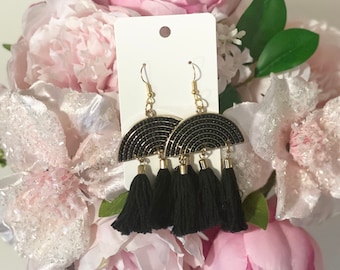 Black tassel Earrings