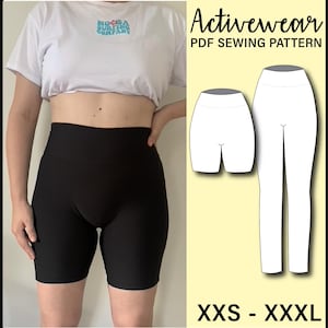 NO FRONT SEAM Shorts and Leggings pdf Sewing Pattern | Make your own activewear!