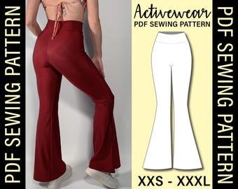 Flare Leggings pdf Sewing Pattern | Make your own activewear!