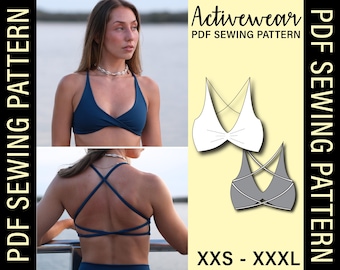 Twist Gym Crop Top PDF Sewing Pattern