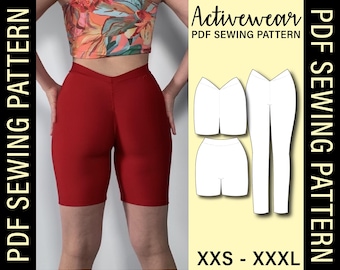 V-Back Shorts and Leggings pdf Sewing Pattern | Make your own activewear!