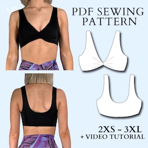 Thick Straps Twist Crop PDF Sewing Pattern