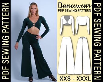 V-Back Pants and Ring Top (Sienna Set) PDF Sewing Pattern | Make your own dancewear!