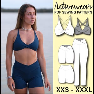 Twist Crop & Crossover Taille Leggings Set PDF Schnittmuster | Mach dein eigenes Sportbekleidungsset!