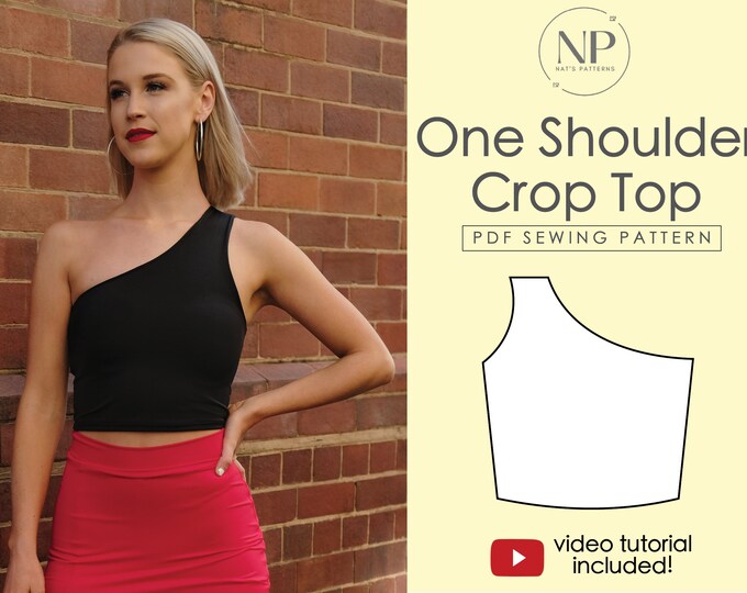 Asymmetric One Shoulder Top Jane PDF Sewing Pattern Sizes Etsy Canada