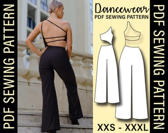 Wide Leg Thea Jumpsuit PDF Sewing Pattern | Make your own dancewear!
