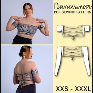 Lace Up Off Shoulder Top PDF Sewing Pattern | Make your own dancewear!