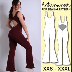 Flare Leg Jumpsuit PDF Sewing Pattern | Make your own activewear!