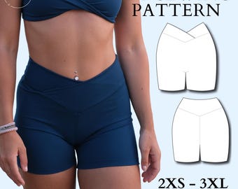 Crossover Gym Shorts and Leggings PDF Sewing Pattern | Make your own activewear!