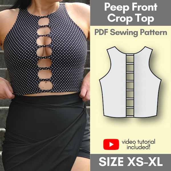 Peep Front Crop Top PDF Sewing Pattern | Make your own outfits!