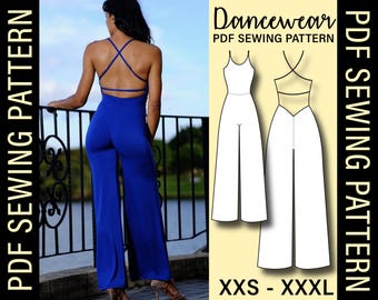 Wide Leg Cleo Jumpsuit PDF Sewing Pattern | Make your own dancewear!