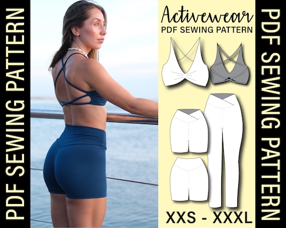 Crossover Leggings & Twist Crop Top Sewing Pattern (PDF)