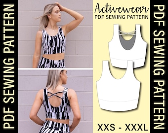 Cross Detail Crop Top PDF Sewing Pattern | Make your own activewear!