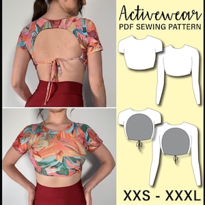 Patron de couture PDF pour haut court dos nu