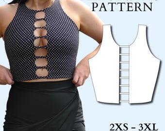 Peep Front Crop Top PDF Sewing Pattern | Make your own outfits!