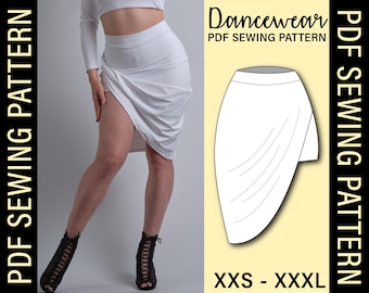 Asymmetrical Skirt PDF Sewing Pattern | Make your own dancewear!