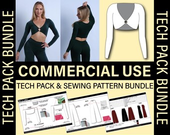 COMMERCIAL USE: Ring Design Crop Top Tech Pack & Sewing Pattern | Start your own business!