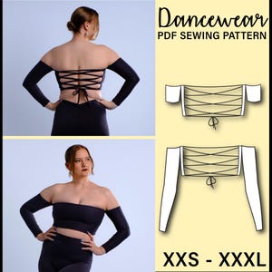 Lace Up Off Shoulder Top PDF Sewing Pattern | Make your own dancewear!