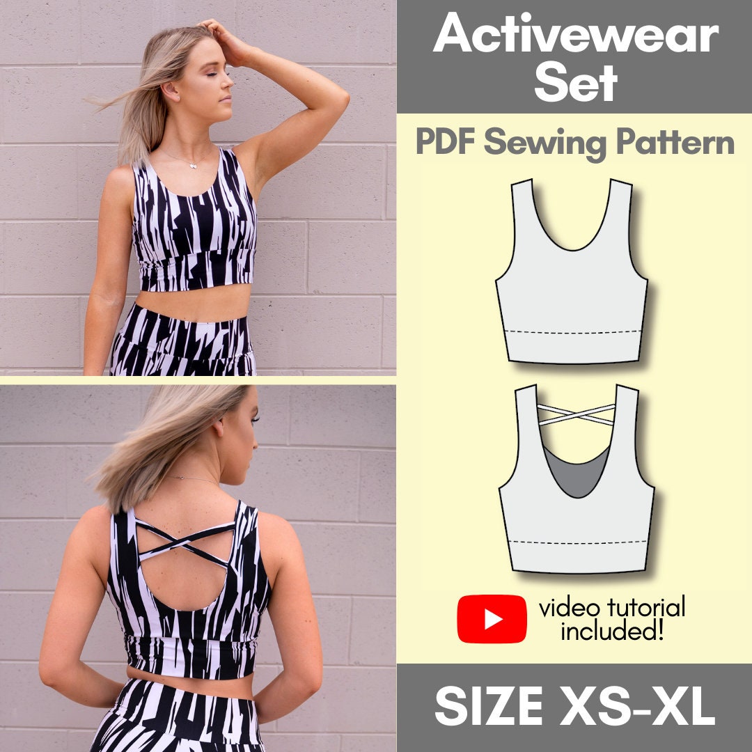 Cross Detail Crop Top PDF Sewing Pattern Make Your Own Activewear -   Canada