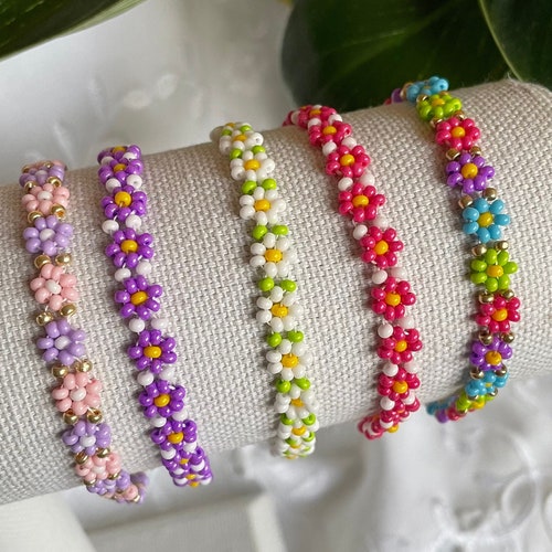 Handmade Colorful Customizable Beaded Bracelets Seed Bead - Etsy