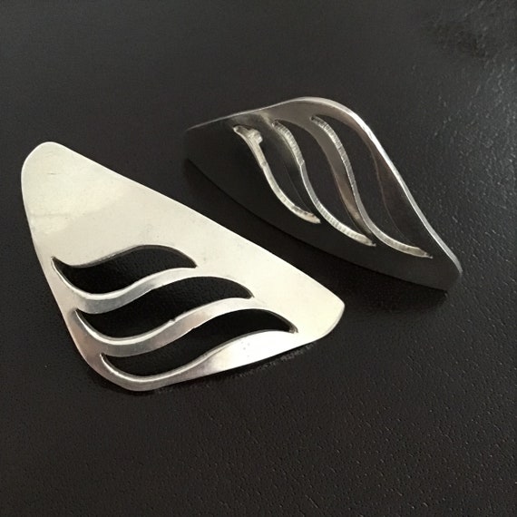 Modernist Taxco Earrings, Taxco Sterling Silver S… - image 4