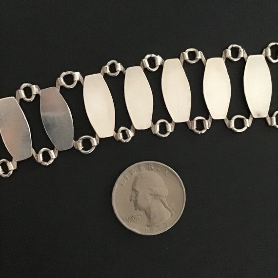 Vintage Handcrafted Artisan Sterling Bracelet 6.2… - image 6