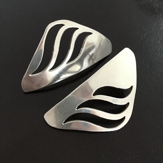 Modernist Taxco Earrings, Taxco Sterling Silver S… - image 3