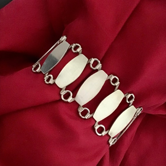 Vintage Handcrafted Artisan Sterling Bracelet 6.2… - image 1