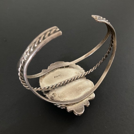 Vintage Navajo Sterling Malachite Cuff Bracelet 6… - image 5