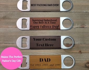 Personalized Bottle Opener, Father's Day Gift , Customized Bottle Opener, Gift For Dad, Leather Bottle Opener, Gift For Him