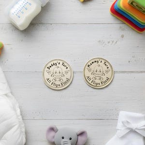 Personalized New Parent Decision Coin – Custom Solid Brass Flip Token Gift for Mom & Dad