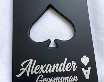 Regalo personalizado para padrinos de boda, abridor de botellas con as de espadas, regalo para el padrino principal, propuesta para padrino de boda, regalo para la fiesta de bodas, set de regalo para padrinos de boda