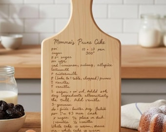 Personalisiertes Rezept-Schneidebrett: Echte Handschrift eingraviert