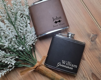 Personalized Flasks, Flask For Men, Wedding, Monogramed, Father's Day Gift, Leather Hip Flask, Hip Flask, Gift for Him , Groomsman Gift