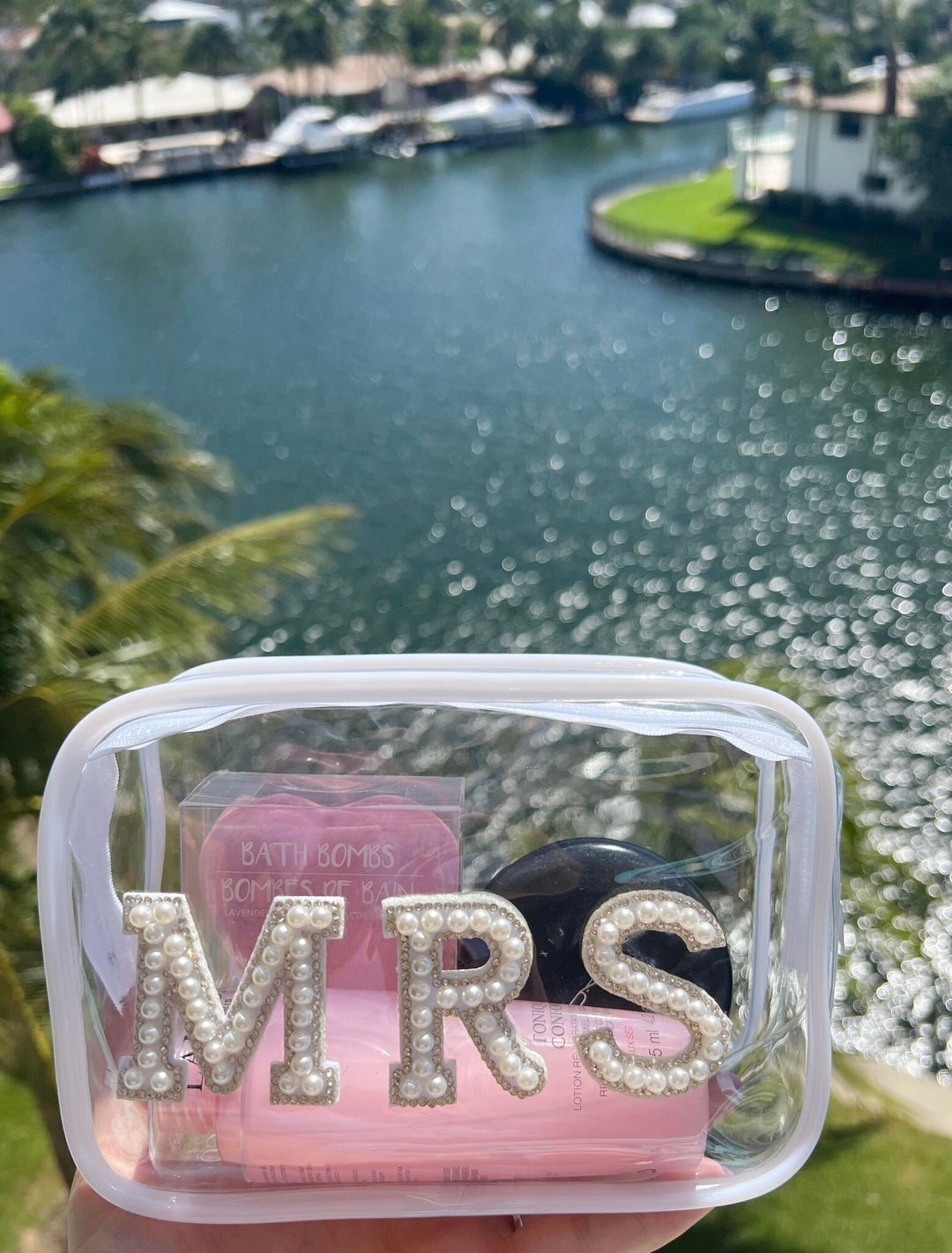 Custom Makeup Bag Bridal Gift Initial Makeup Bag Bridal Etsy