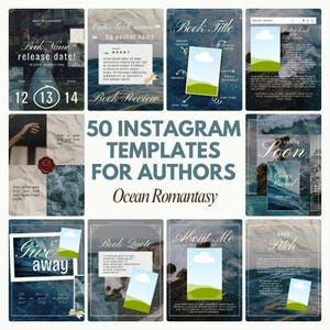 Ocean Fantasy Author Instagram Templates: Book Marketing (Canva, Digital Download)