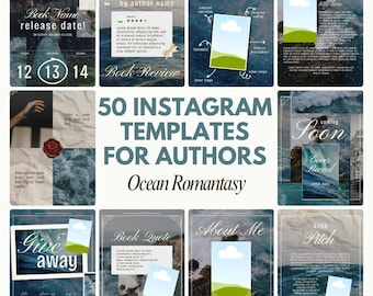Ocean Fantasy Author Instagram-sjablonen: boekmarketing (canva, digitale download)