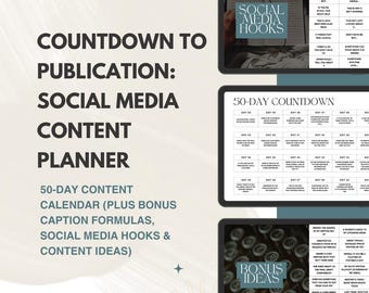 Social Media Planner: 50-Day Countdown Content Calendar & Bonus Ideas (Digital Download)