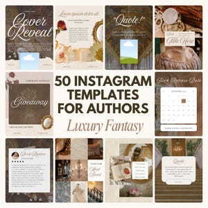 Fantasy Author Instagram Templates: Pink Romantasy Bookstagram (Canva, Digital Download)
