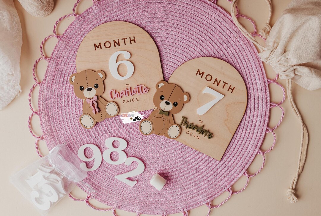 Teddy Bear Baby Milestone Photo Prop - Etsy
