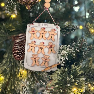 Personalized Gingerbread Family Ornament I Family Ornament I Personalized Ornament I Wood Engraved Ornament I Christmas Gift