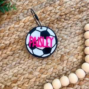 Soccer Bag Tag | Soccer Ball Keychain | Custom Name Soccer Bag Tag | Personalized Keychain |