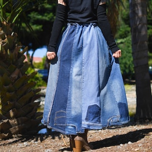 Upcycled Denim Skirt Etsy