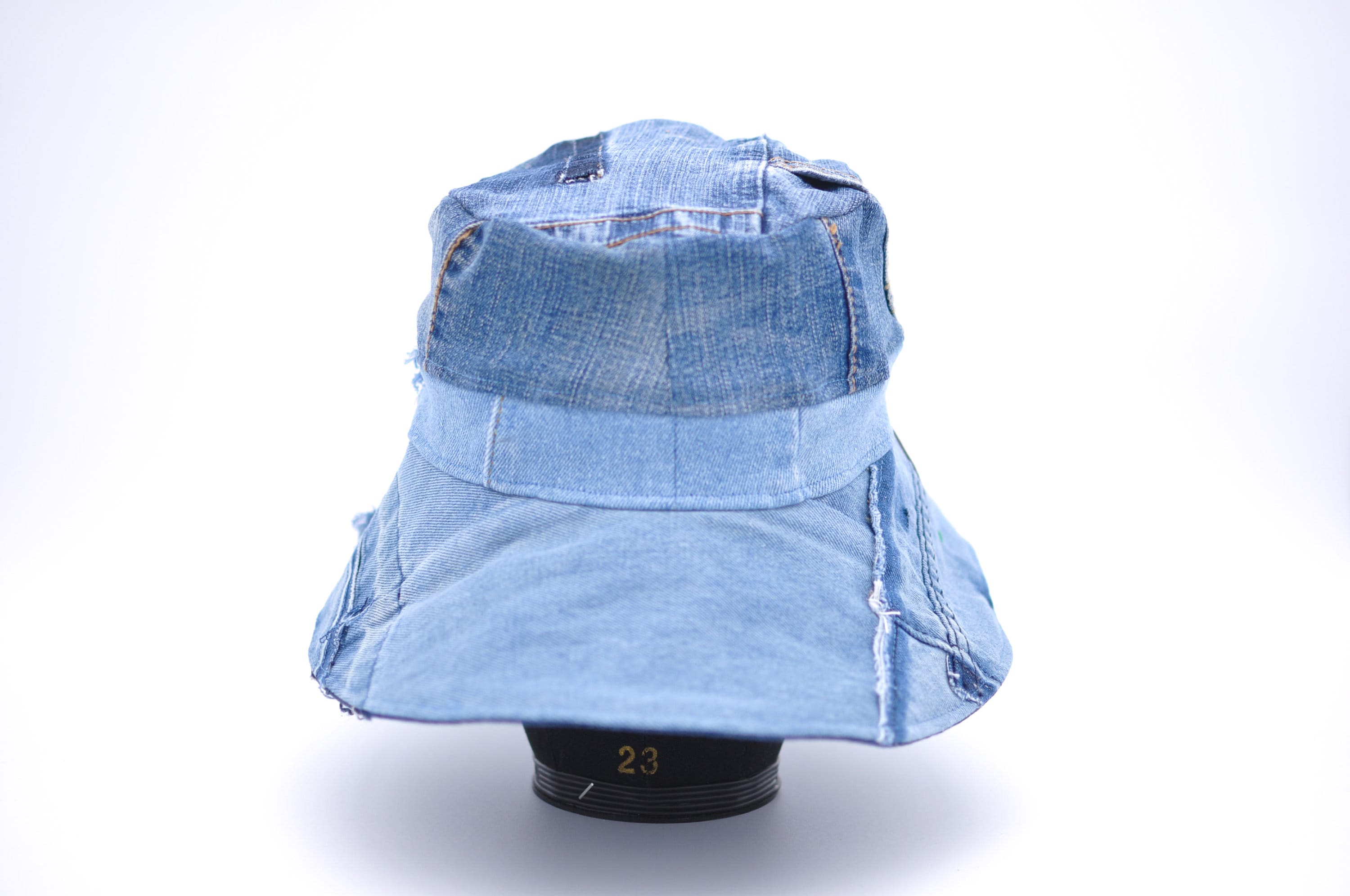 Upcycled Denim + Canvas Hand-Painted Floral Adjustable Sun Hat For Mother main image 3