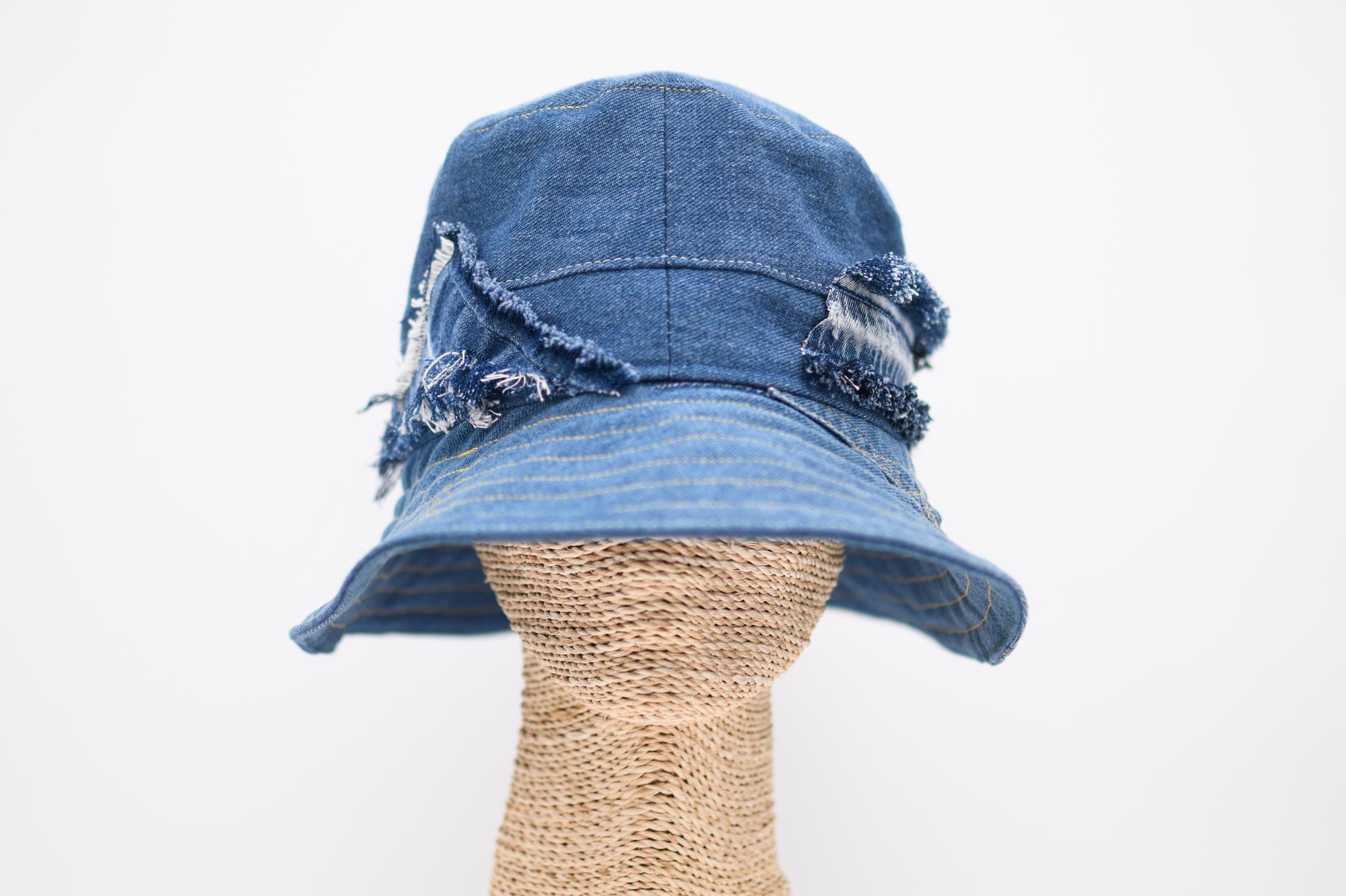 Inside out frayed denim bucket hat UNISEX! Fearless Distressed Denim Bucket Hat | 100% Cotton  main image 4