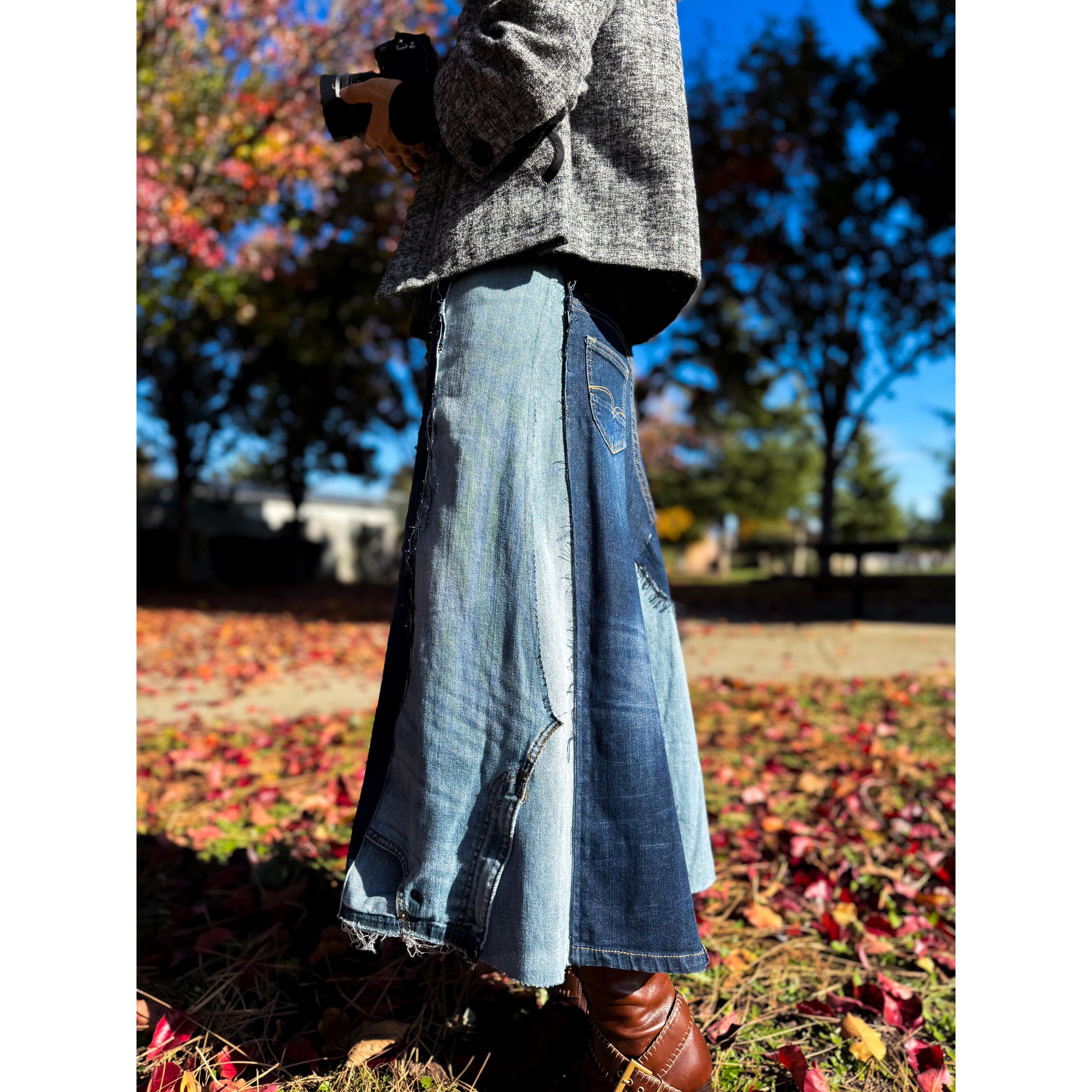 Upcycled Denim Skirt