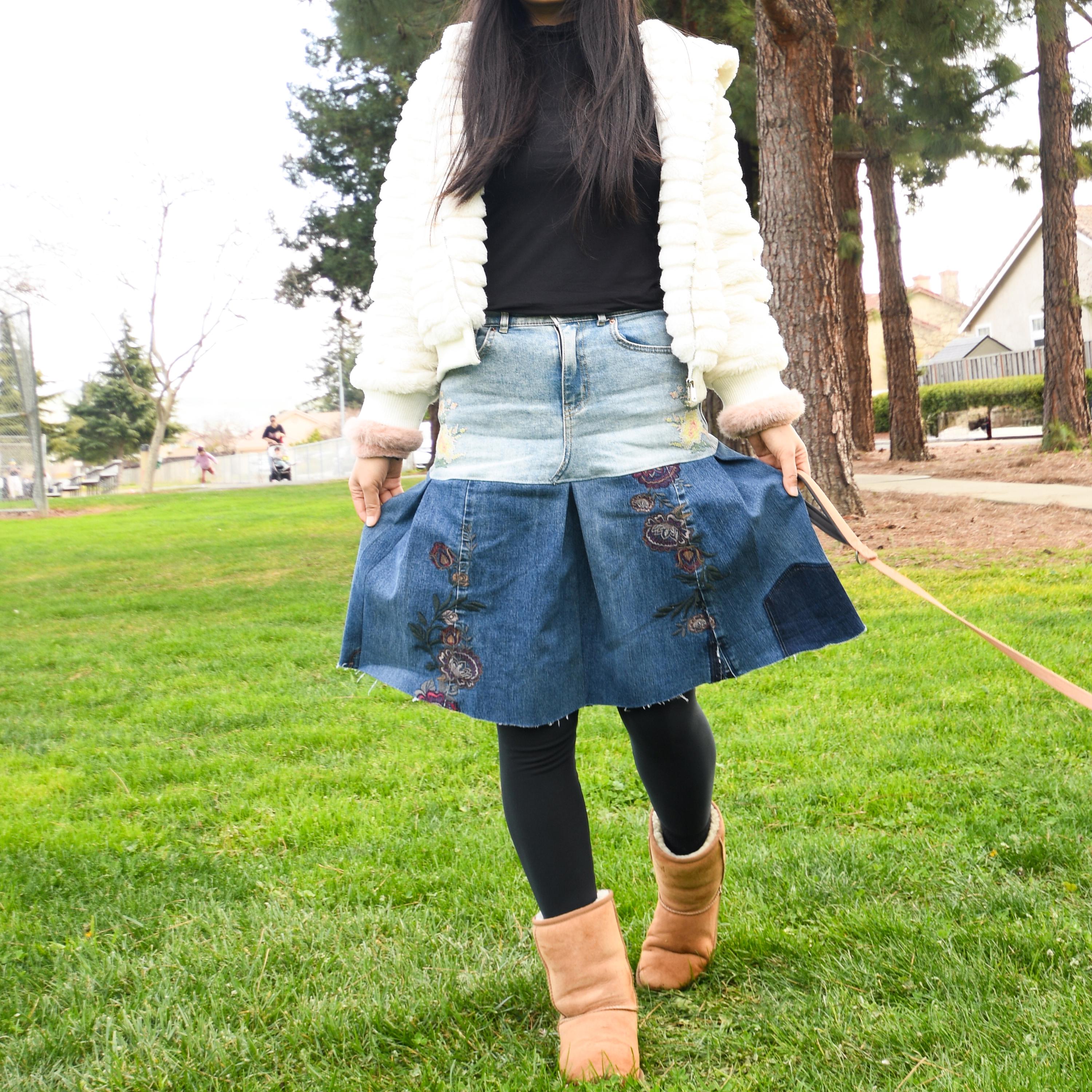 Denim Box Pleated Skirt - Etsy