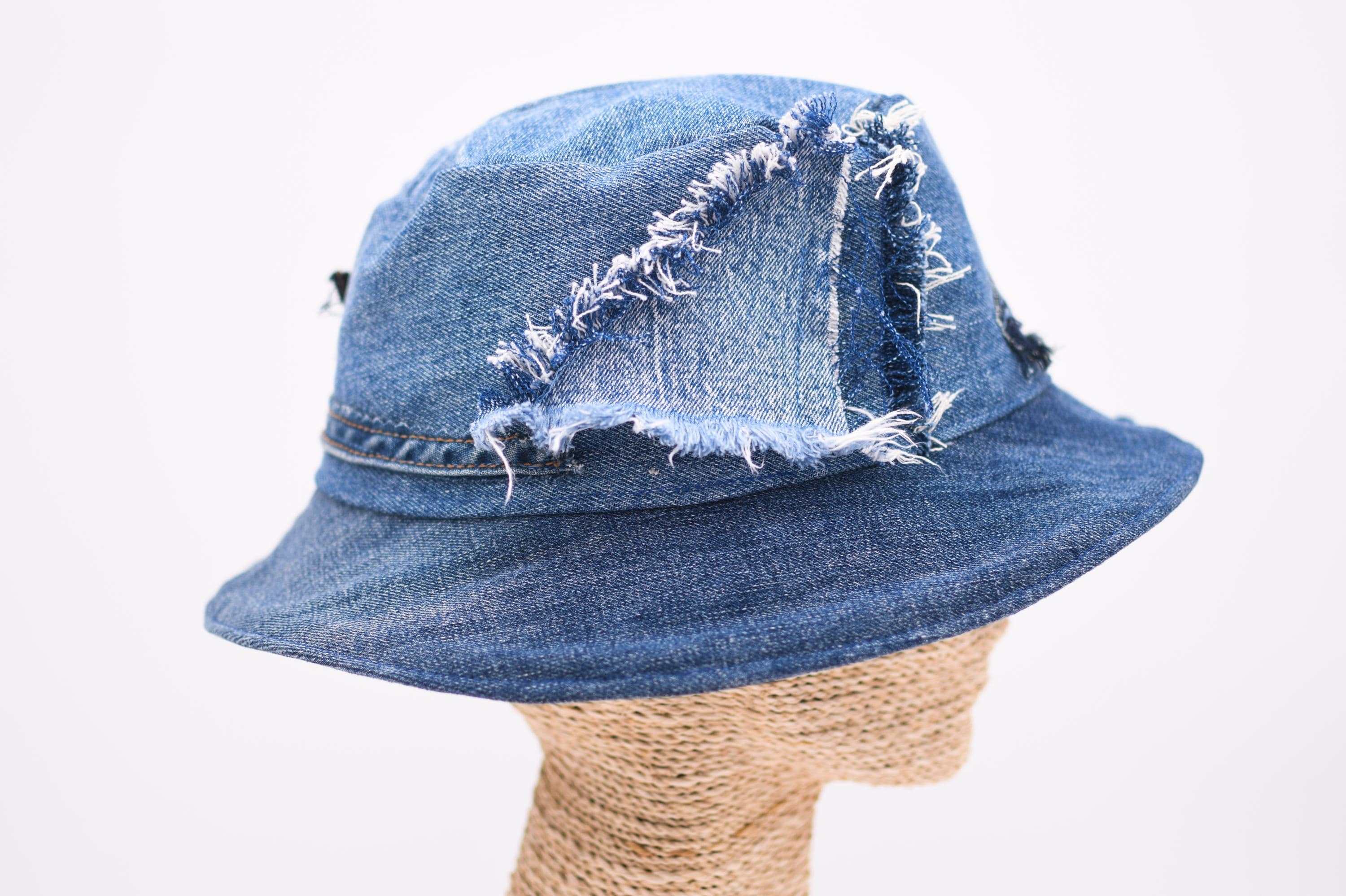 Upcycled Patchwork Denim Bucket Hat: 4-way-wear, Handmade - Etsy
