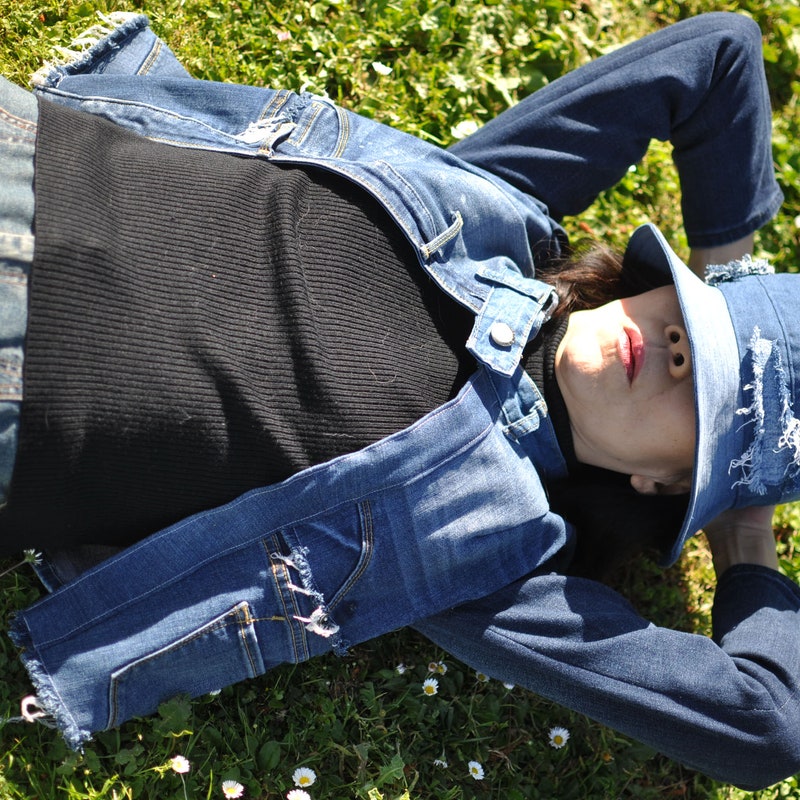 Denim Ribbon Bucket Hat main image 1