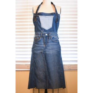 Unisex Handmade Utility Upcycled Denim Apron With Pockets Women S M L XLP